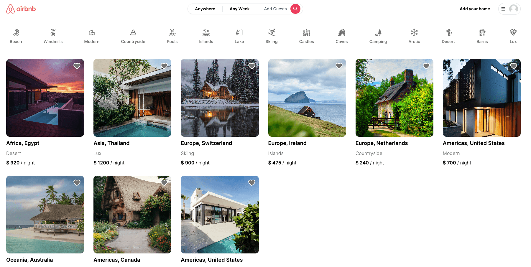 Airbnb clone